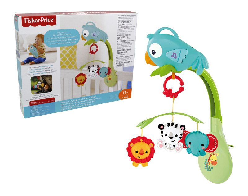 Fisher-Price Móvil musical 3 en 1 juguete de cuna con música para bebé Mattel CHR11 